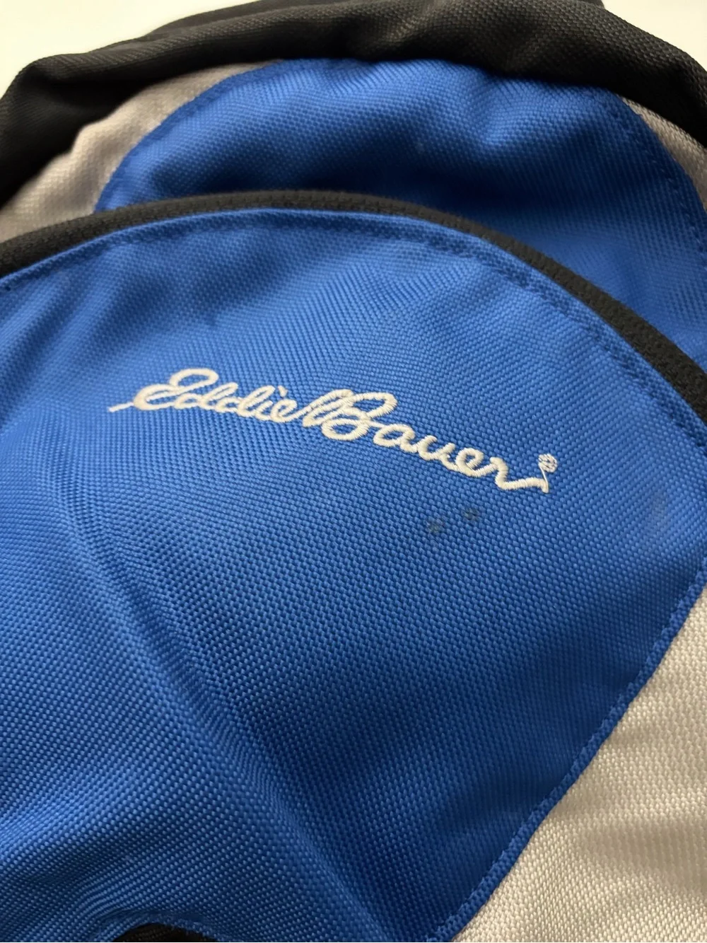 Eddie Bauer Black & Blue Nylon Mini Small Backpack | Hiking, Travel Bag